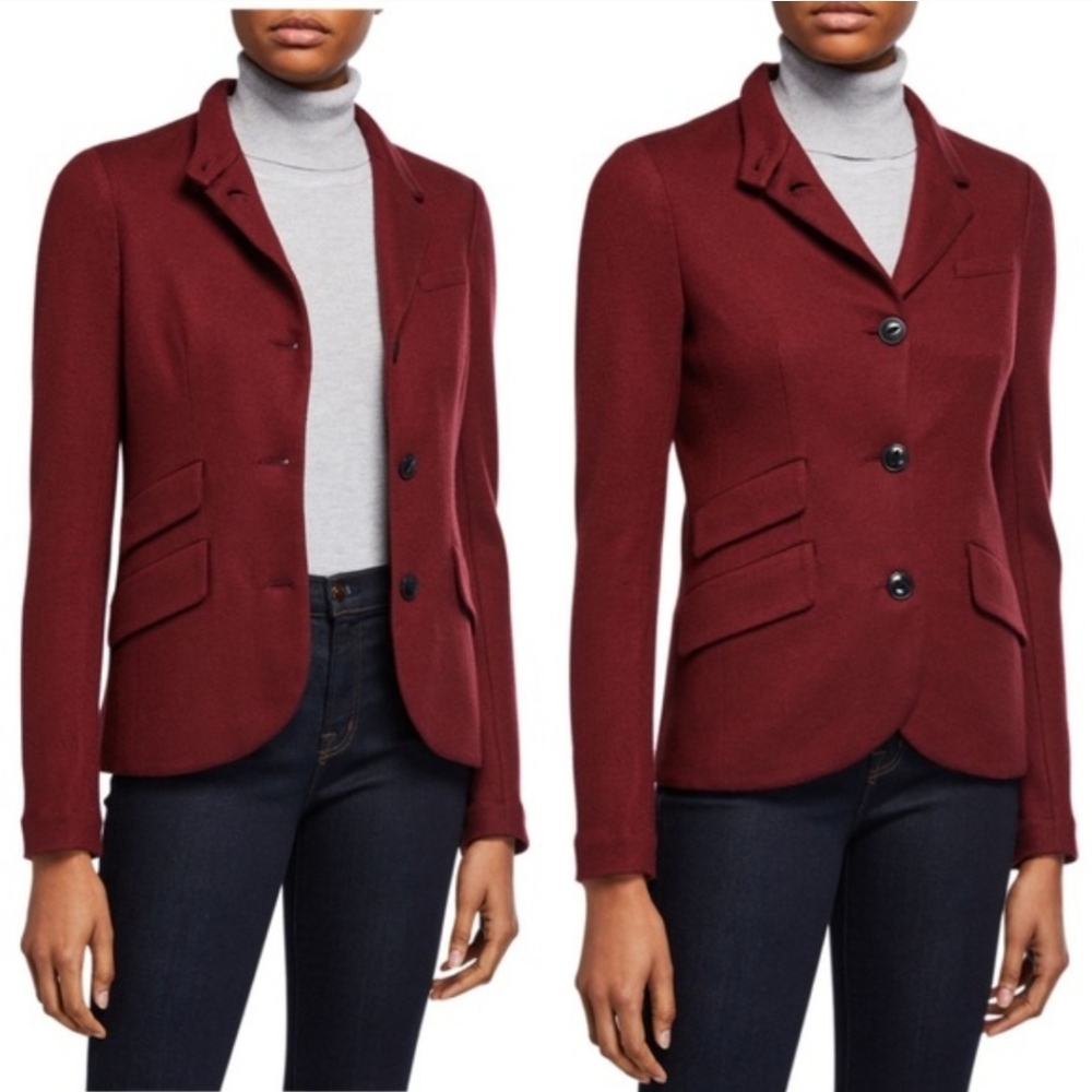 rag & bone Slade Blazer  Burgundy Sz 4 - Picture 8 of 16